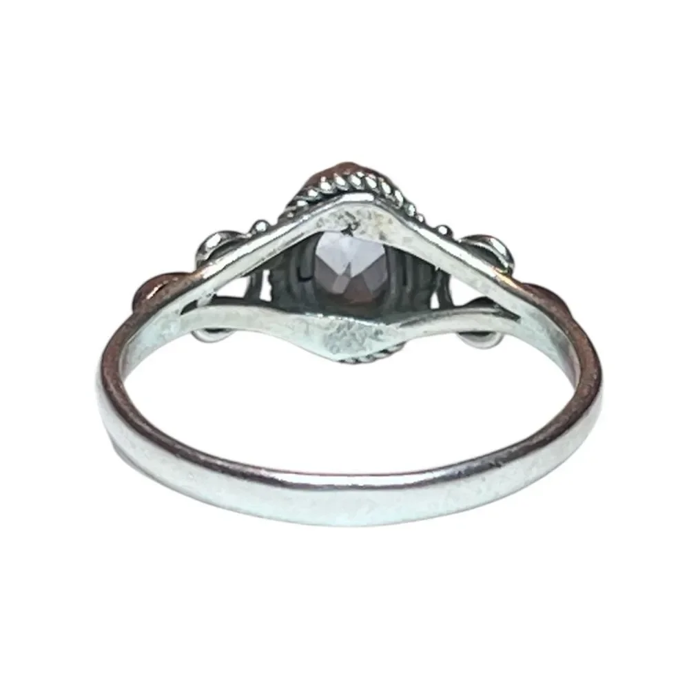 Elegant Sterling Silver and Blue Topaz Gemstone Ring Size 10